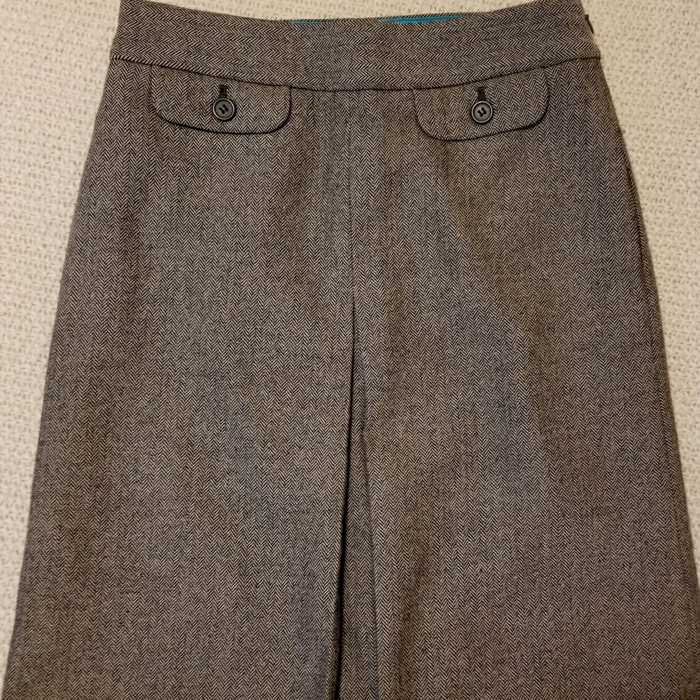 J Crew Wool Tweed Front pleat skirt Sz 2